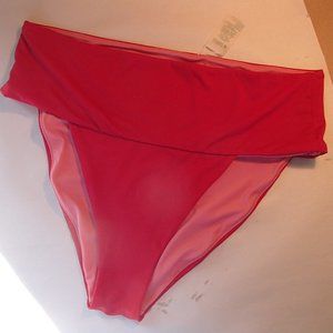 Carve Designs Maisie High-Waist Bikini Bottom Hot Red! Large EUC